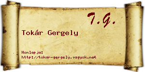Tokár Gergely névjegykártya